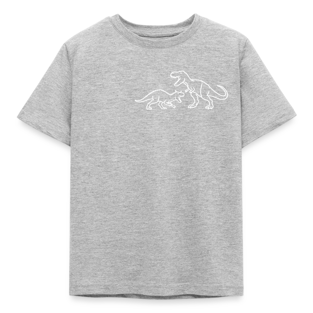 Kids' Carnotaurus vs T-Rex T-Shirt - heather grey