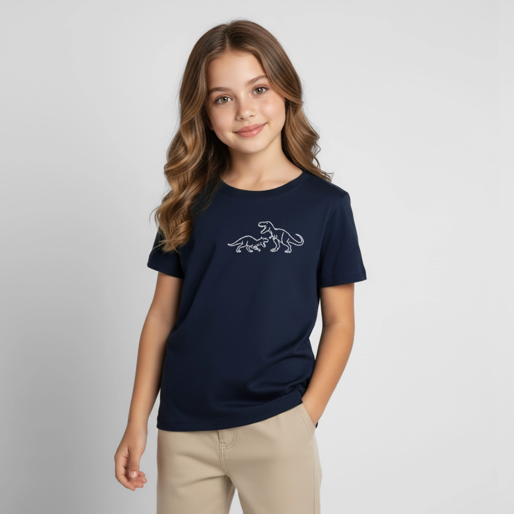Kids' Carnotaurus vs T-Rex T-Shirt - navy
