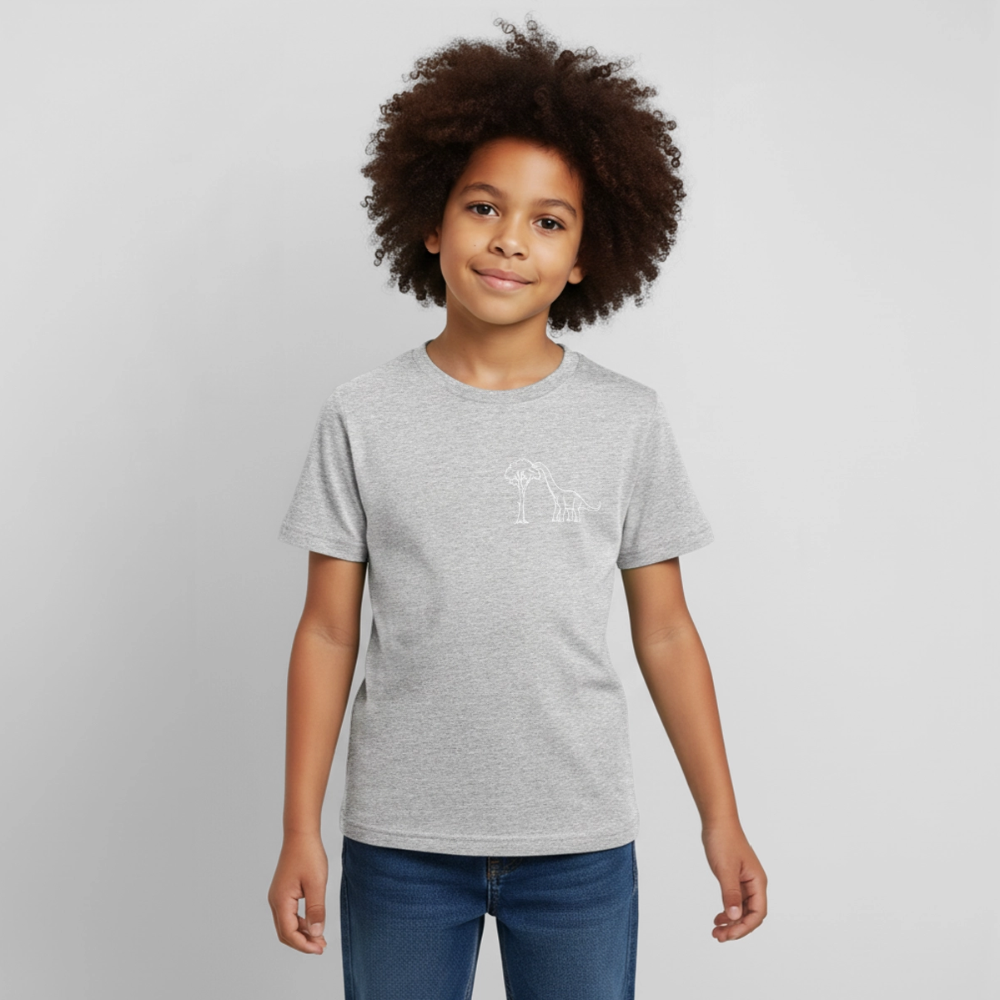 Kids' Dino Veg T-Shirt - heather grey